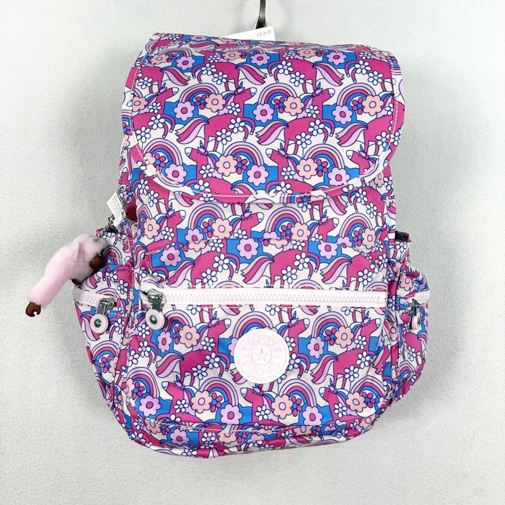 Kipling Ezra Mystical Unicorn Backpack / Pink School Bag NEW